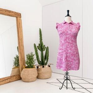Floral Ruffle Cap Sleeve Golf Tennis Dress